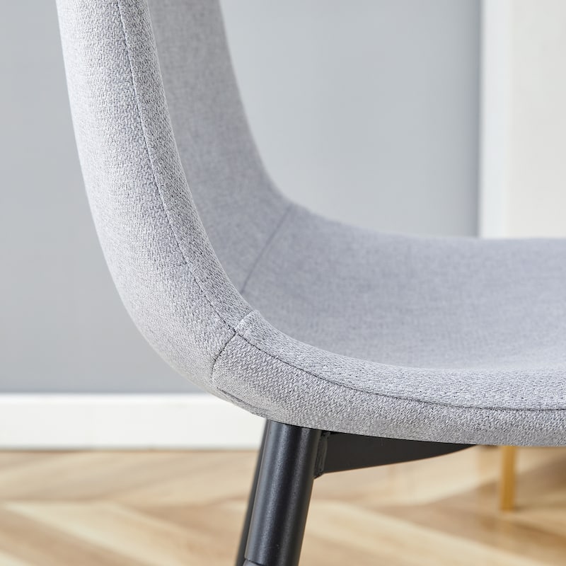 Rustic Dining Chair Side Chair Light Grey Vanity Chair Reception Chair Kitchen Chair Set of 6 with Metal Legs