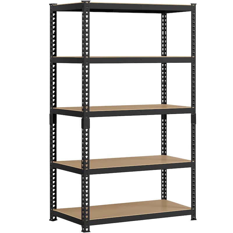 Yaheetech Metal Storage Shelving 5 Tiers Boltless Display Stand, L35.5 x W17.5 x H72 inch, Adjustable Racks - Black