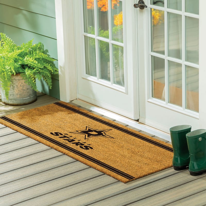 Dallas Stars Monochrome Indoor/Outdoor Coir Door Mat - 60" x 24"