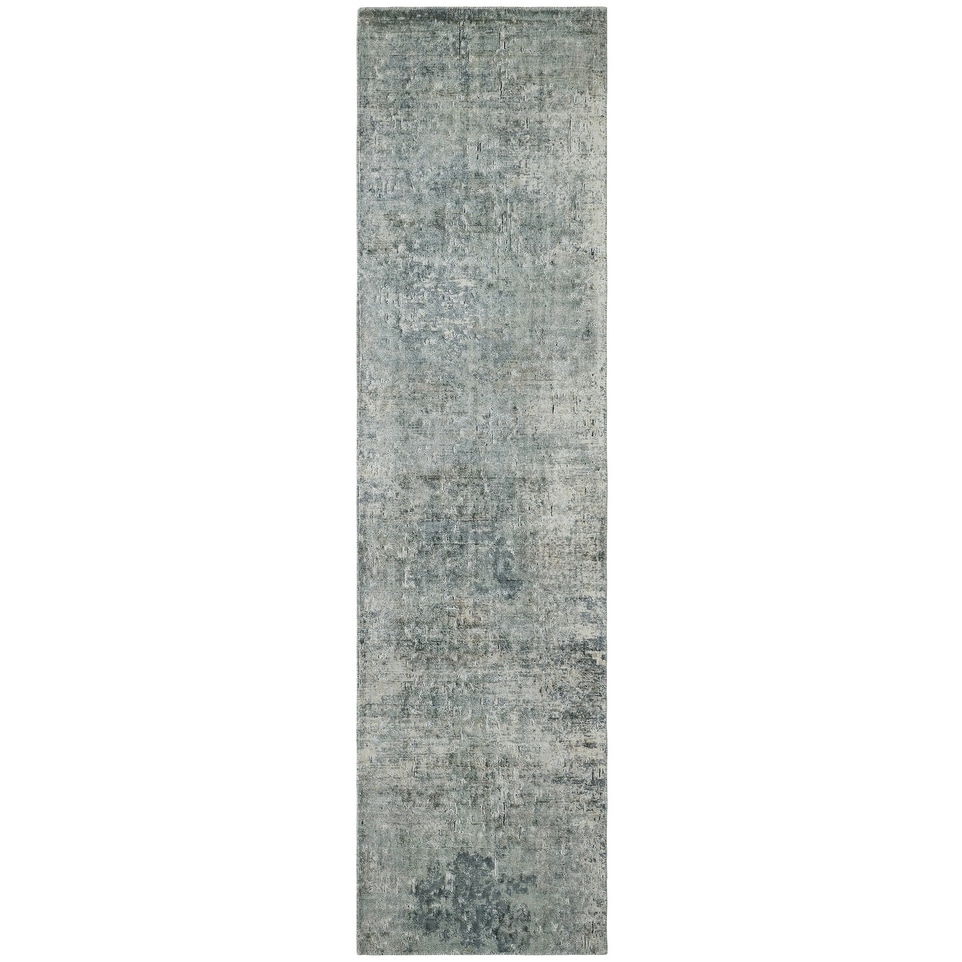 Urban Distress Abstract Grey Handmade Area Rug