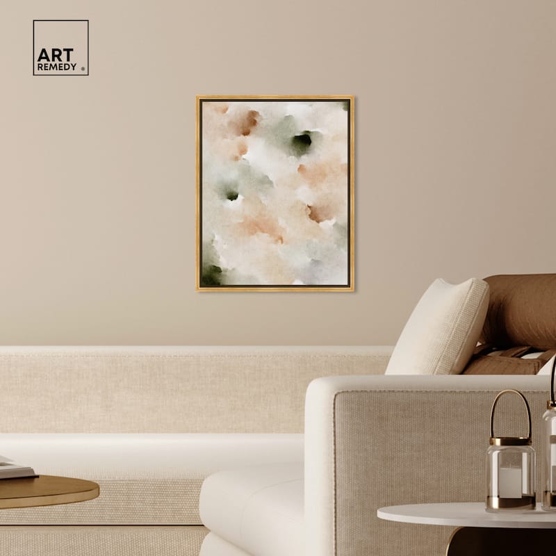Art Remedy Cotton Balls And Cinnamon Framed Watercolor Boho Abstracts