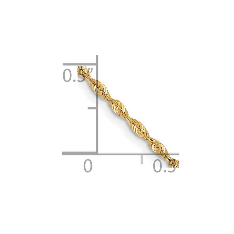 Curata 10k Yellow Gold Solid 1.5mm Diamond-cut Light Rope Chain Necklace (Lobster) Options 16 18 20 24
