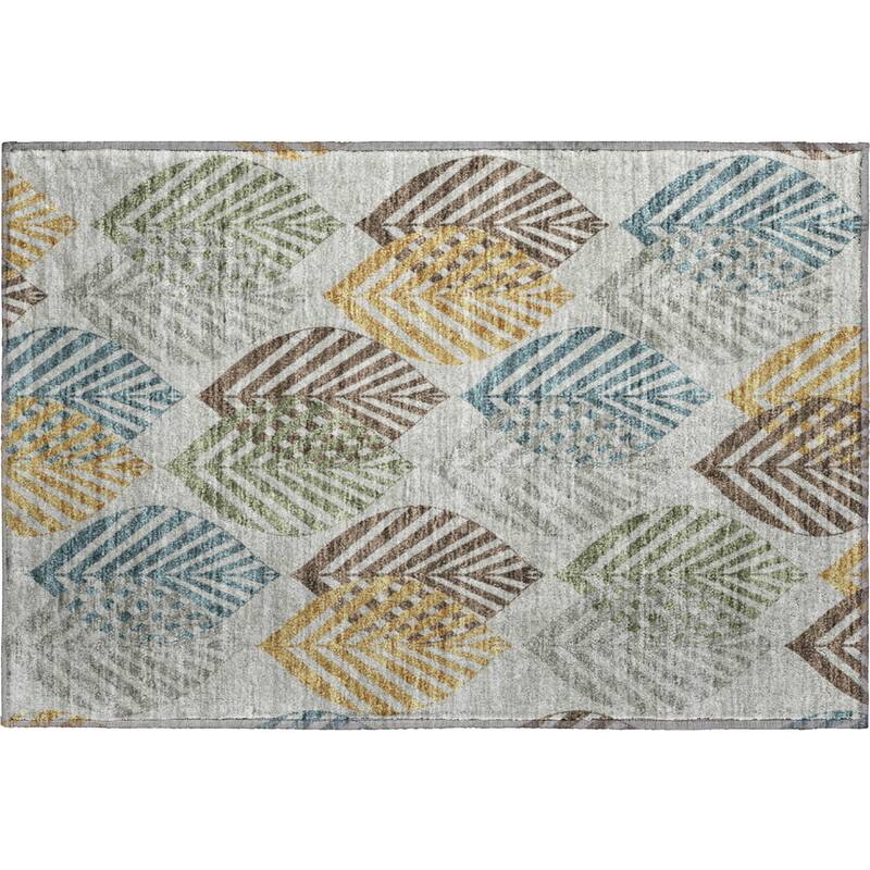 Premium Washable Super Soft Farmhouse Leaves Mayfield Rug