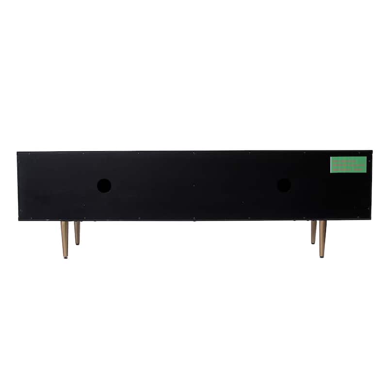 SEI Furniture Parkglen Contemporary Ribbed Wood Media TV Stand for TV's up to 58"