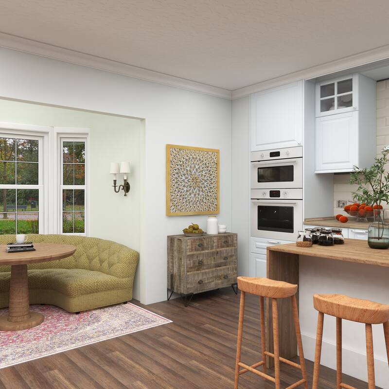 Light Brown Wood Handmade Intricately Carved Floral Home Wall Decor with Mandala Design