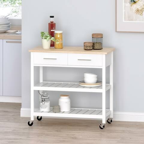 Neffs Indoor Kitchen Cart with Wheels by Christopher Knight Home