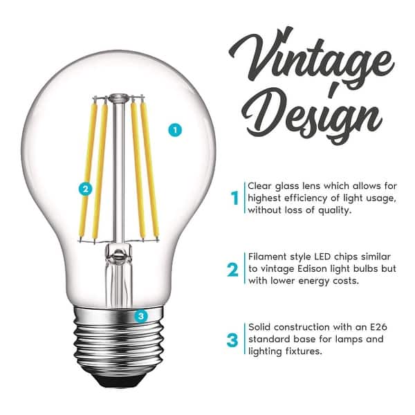 Shop Luxrite Vintage A19 Led Light Bulbs 60w Equivalent Dimmable