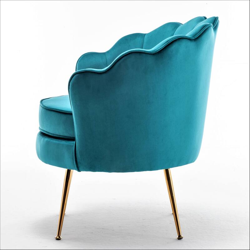 Cavett 28.3" Wide Velvet Barrel Chair with Gold Metal Legs