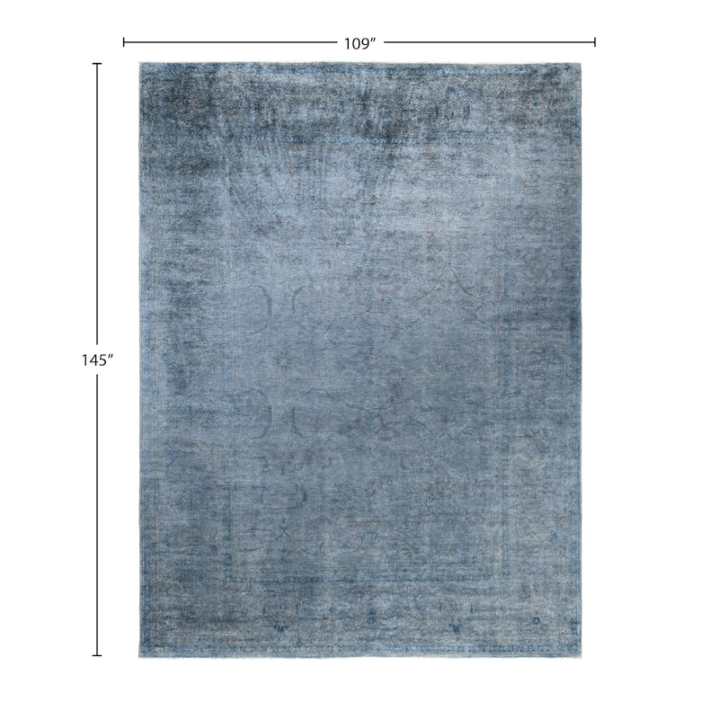 Overdyed One-of-a-Kind Hand-Knotted Area Rug - Gray - 9' 1" x 12' 1"