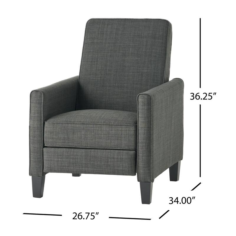 Roomfitters Fabric Push Back Chair for Elegant Home Decor, Navy Blue