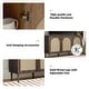 preview thumbnail 8 of 35, Ulysses Farmhouse 56"W Storage 3-Door Rattan Sideboard with Adjustable Shelves by HULALA HOME