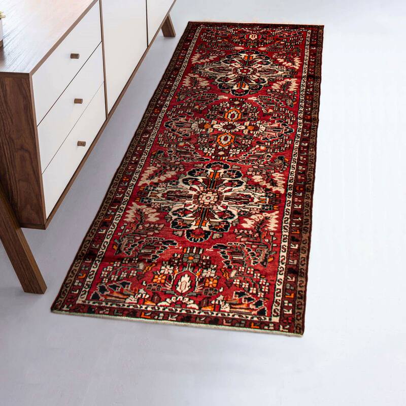 ECARPETGALLERY Hand-knotted Anadol Red Wool Rug - 4'3 x 9'11