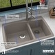 preview thumbnail 44 of 45, Karran Drop-In Quartz 60/40 Double Bowl Kitchen Sink