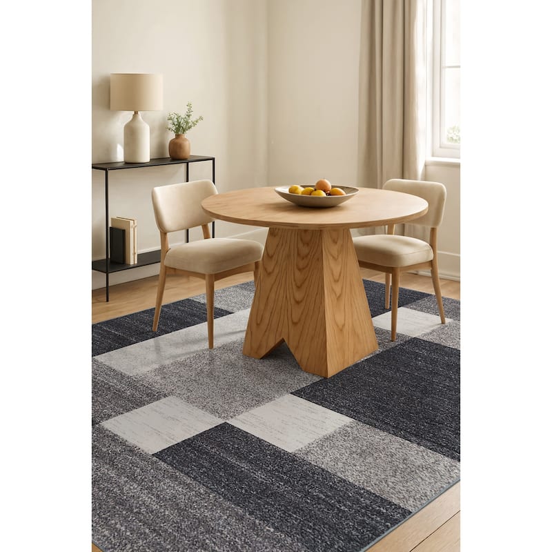 World Rug Gallery Modern Boxes Design Non-slip (Non-skid) Area Rug