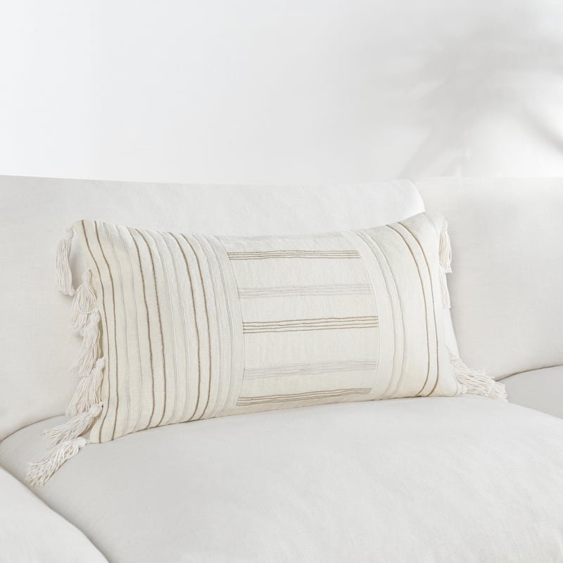 Villa by Classic Home Apana Embroidered Throw Pillow - 14x26