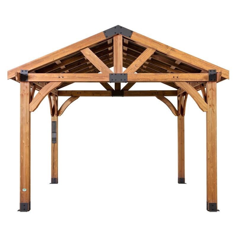 Backyard Discovery Arlington 12x12' Cedar Wood Gazebo with Steel Roof