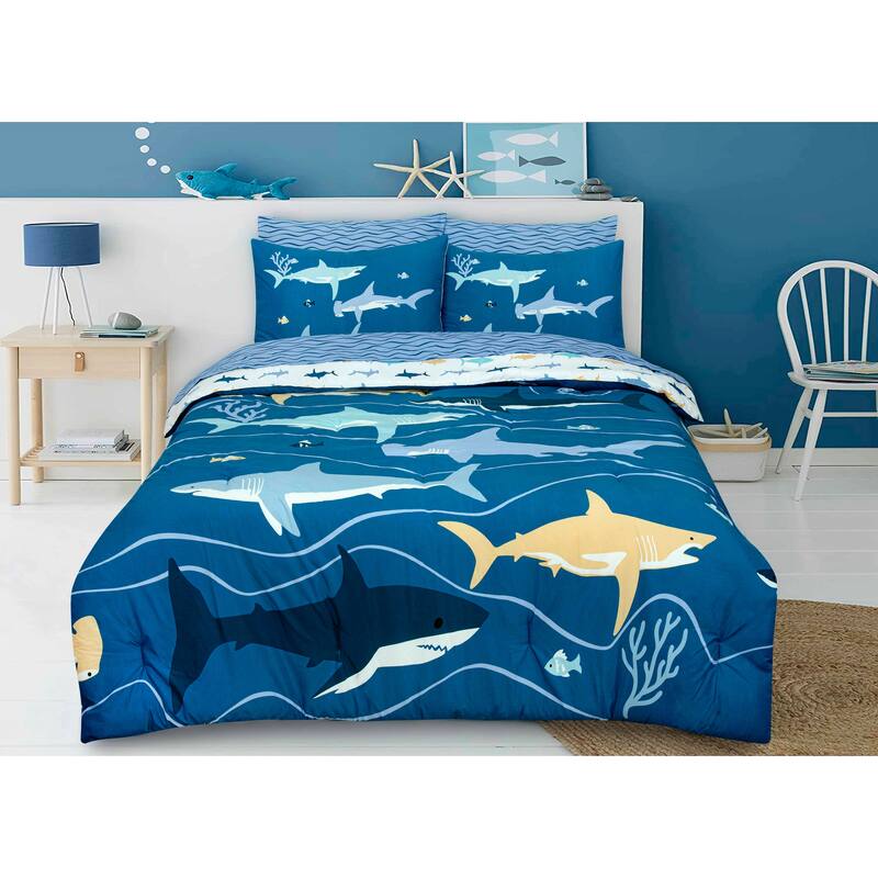 Kidz Mix Swimming Sharks Bed In A Bag, Twin