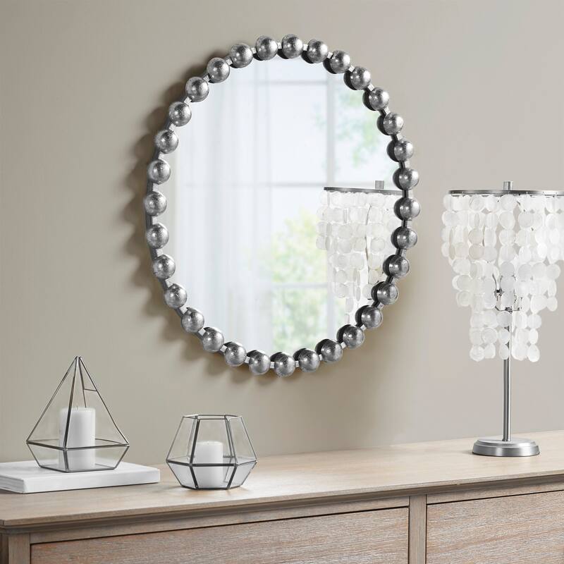 Madison Park Signature Marlowe Beaded Round Wall Mirror