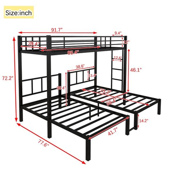 Twin over Twin & Twin Bunk Beds Triple Bunks for 3