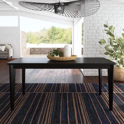 Brentwood Black Wood Rectangle Dining Table by Homestyles - 66" x 30" x 36"