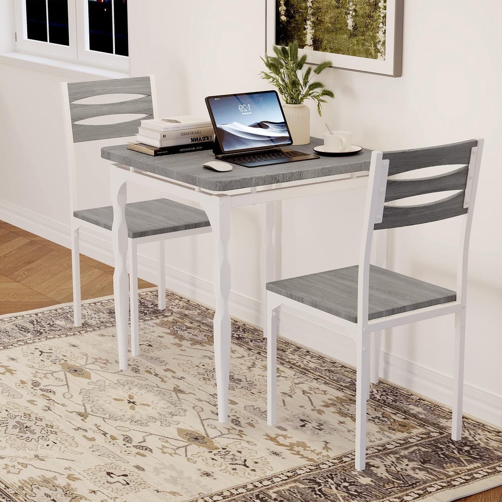 3 Piece Dining Table Set, with Spiral Legs