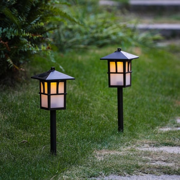 slide 2 of 11, Set of 2 Pagoda Solar Pathway Lights