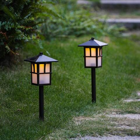 Set of 2 Pagoda Solar Pathway Lights