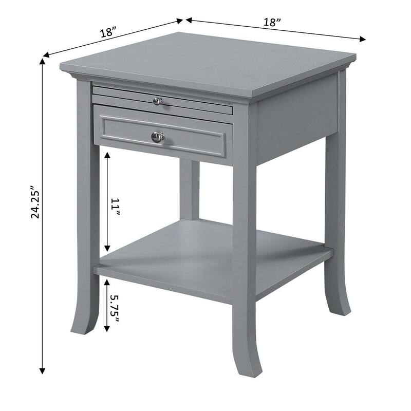 Classic Charm End Table with Drawer - Living Room Accent Table, Storage Side Table, 18x24x18 - 24