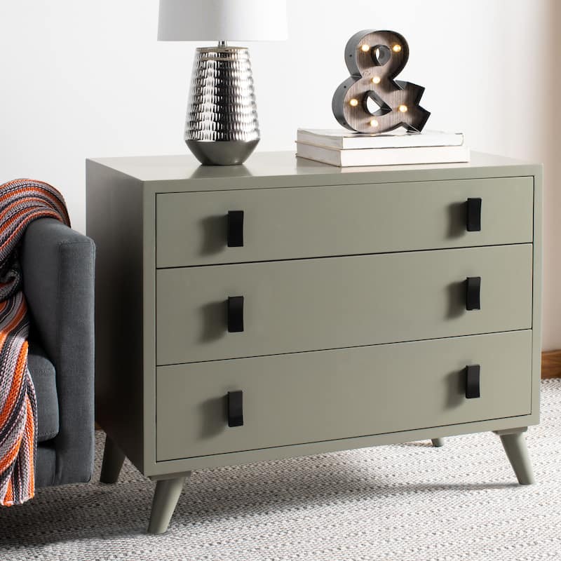 SAFAVIEH Attie 3-Drawer Storage Bedroom Chest. - Dark Grey