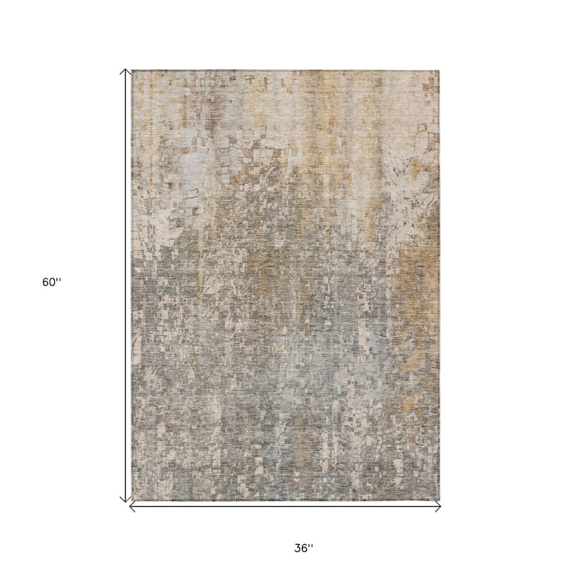HomeRoots Abstract Transitional Rectangle Outdoor Rug