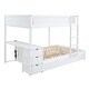 preview thumbnail 47 of 57, Modern Style Full over Full Bunk Bed with Twin size Trundle, Storage and Desk, Outlets with USB, Maximized Space, White+Walnut