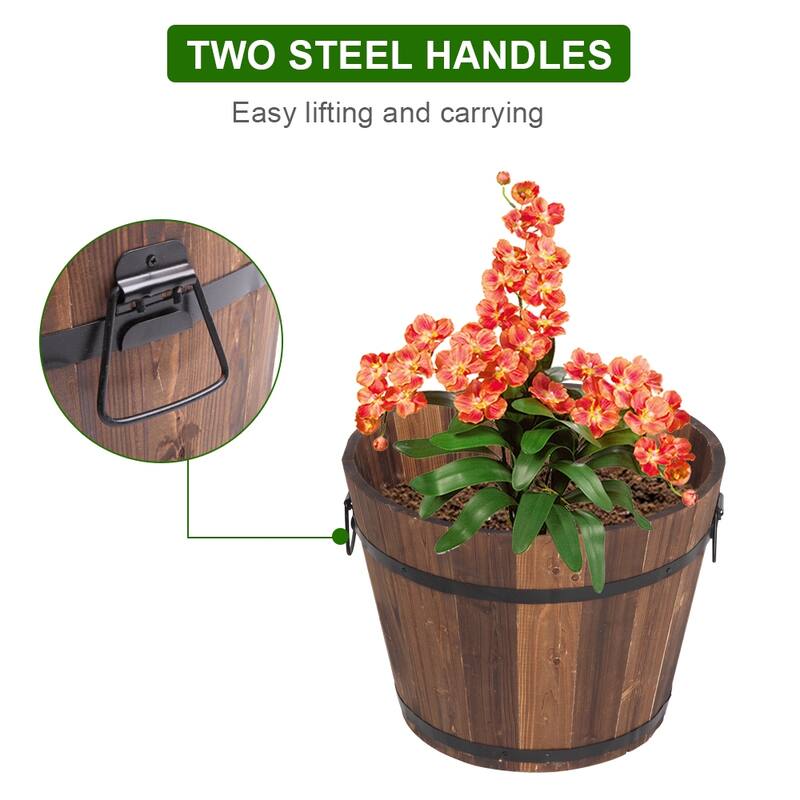 Outdoor Decoration Wooden Flowerpot Set Of Three Bed Bath & Beyond