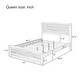 preview thumbnail 10 of 8, Natural Pineood Queen Size Platform Bed with 10 Wooden Slats Support, No Box Spring Needed