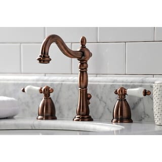 Heritage 8 in. Widespread Bathroom Faucet in Antique Copper - Bed