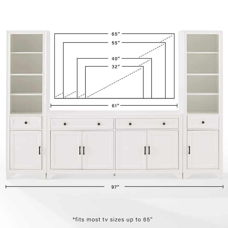 Crosley Tara 3Pc Entertainment Set - 15"x97"x67.63"