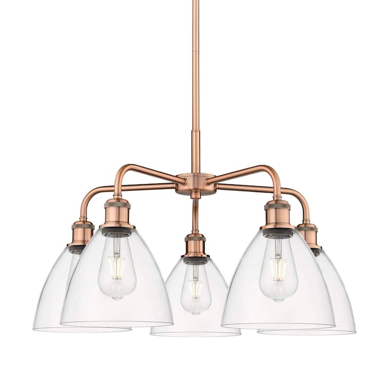 Innovations Lighting 516-5CR-16-26 Bristol Glass Chandelier Bristol - Antique Copper / Clear