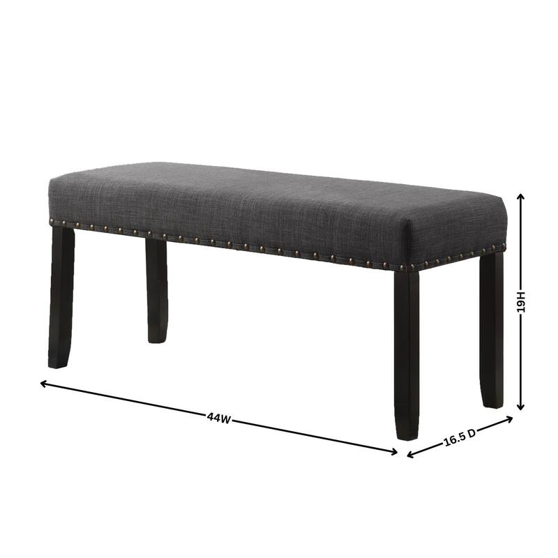 Dining Bench with Nailhead Trim
