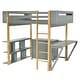 preview thumbnail 28 of 37, Full Size Solid Wood Loft Bed With Built-in Storage Cabinet and Cubes, Foldable desk