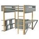 preview thumbnail 9 of 17, Stylish & Simple Full Size Wood Loft Bed With Built-in Storage Cabinet and Cubes, Foldable desk, Sturdy Construction, Grey