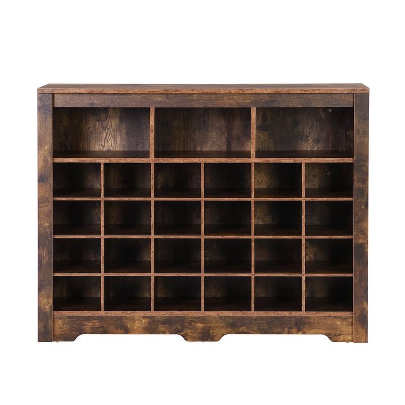 Sleek Design 24 Shoe Cubby Console for Bedroom