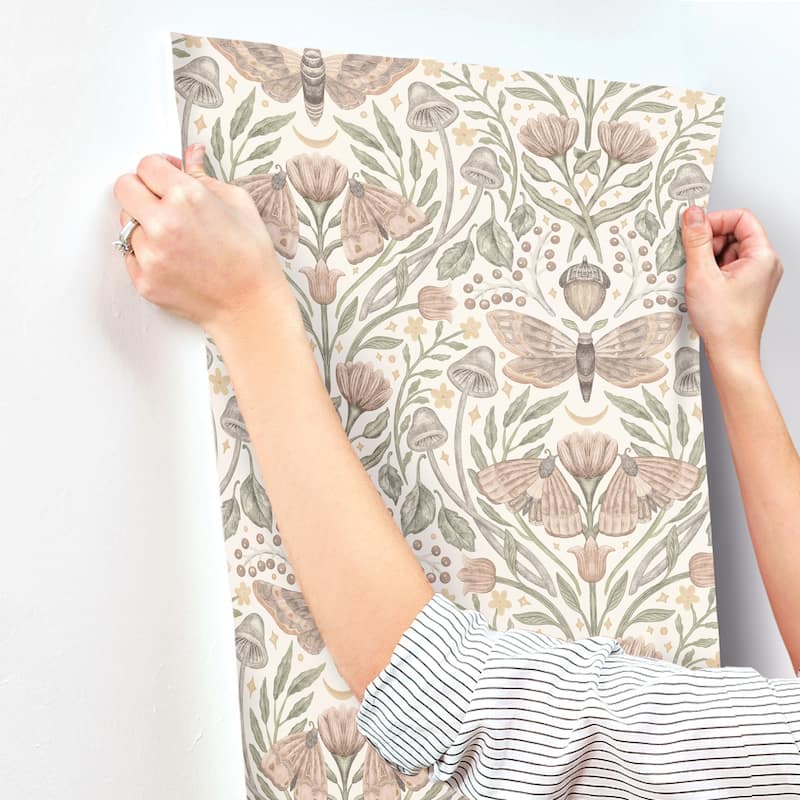 Chesapeake Mystic Moth Blush Forest Magic Wallpaper