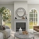 preview thumbnail 3 of 32, Stylish Metal Wall Mirror with Overlapping Circles and Foiled Finish - Gold or Gray