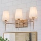 preview thumbnail 10 of 30, Modern 3-Light Gold Bathroom Vanity Light Fabric Wall Sconces