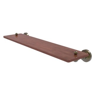 Allied Brass Waverly Place 16-Inch Double Glass Shelf With Gallery Rail - Brushed Bronze, Tempered Glass, Solid Brass