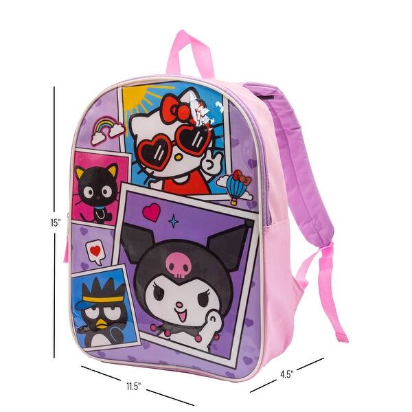 dimension image slide 25 of 26, Girls 15" Backpack with Padded Straps & Zip Compartment - Ideal Toddler Bookbag for School & Travel