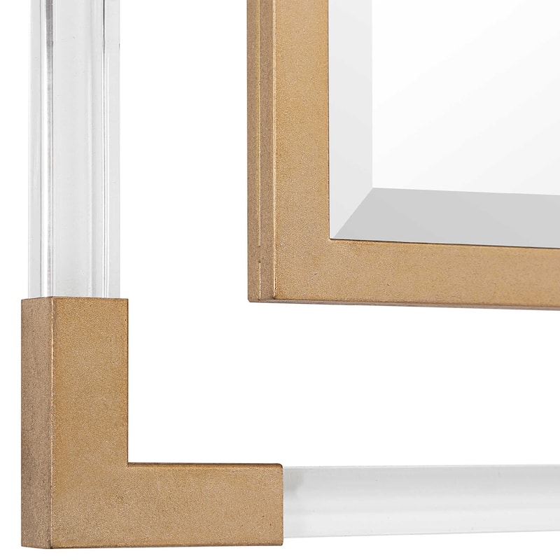 Beveled Square Wall Mirror - 40" - Clear and Gold