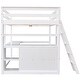 preview thumbnail 13 of 32, Wood Loft Bed Sturdy Frame with Desk and Shelves,2 Drawers,Full Size