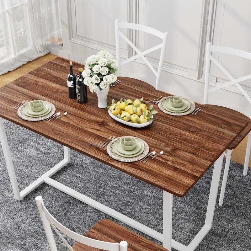 6-Piece Dining Table Set, Kitchen Breakfast Nook Table with Chairs