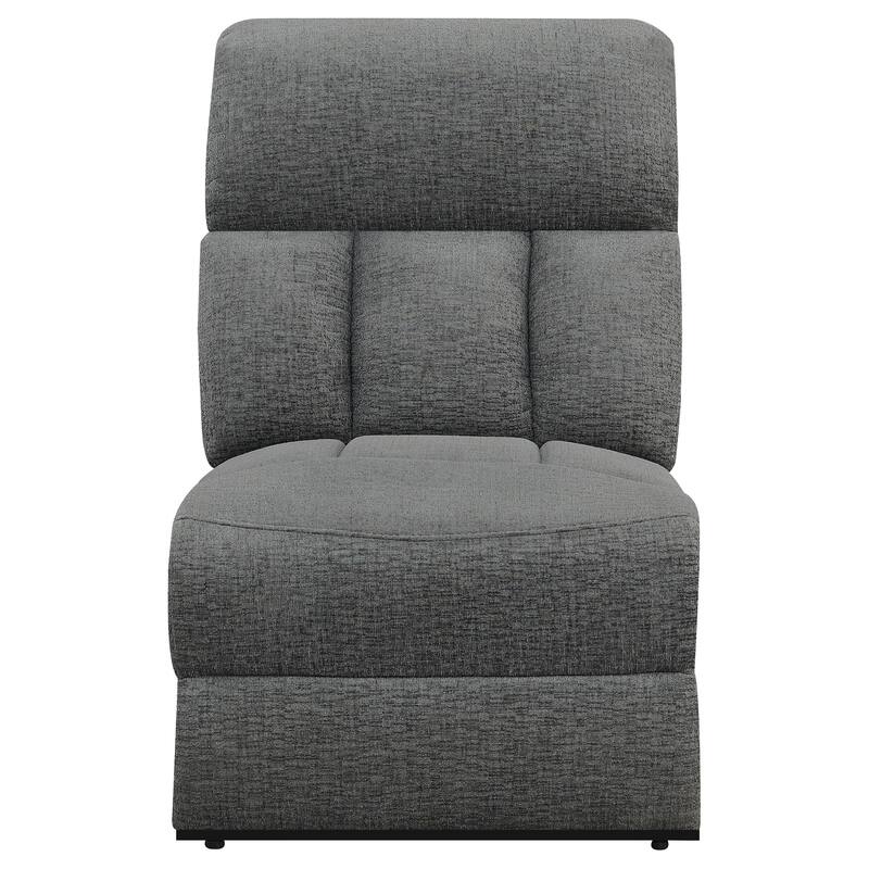 Bahrain Transitional Fabric Upholstered Tufted Back Power Sofa Charcoal