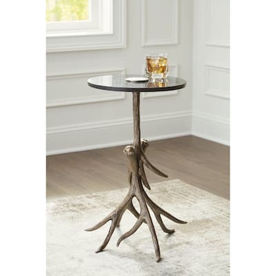 Signature Design by Ashley Lemkins Black/Gold Accent Table - 14"W x 14"D x 24"H